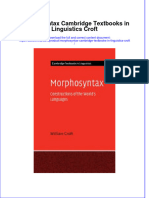 Morphosyntax Cambridge Textbooks in Linguistics Croft Online Ebook Texxtbook Full Chapter PDF