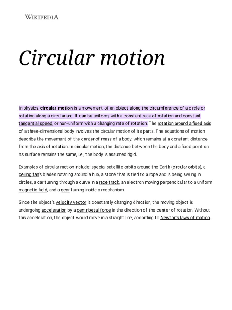 Physics of Circular Motion | PDF | Acceleration | Velocity
