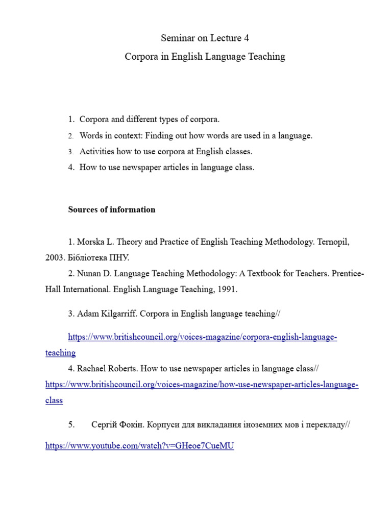 Using Corpora in English Teaching | PDF | Language Arts & Discipline