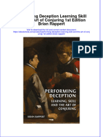 Performing Deception Learning Skill and The Art of Conjuring 1St Edition Brian Rappert Online Ebook Texxtbook Full Chapter PDF