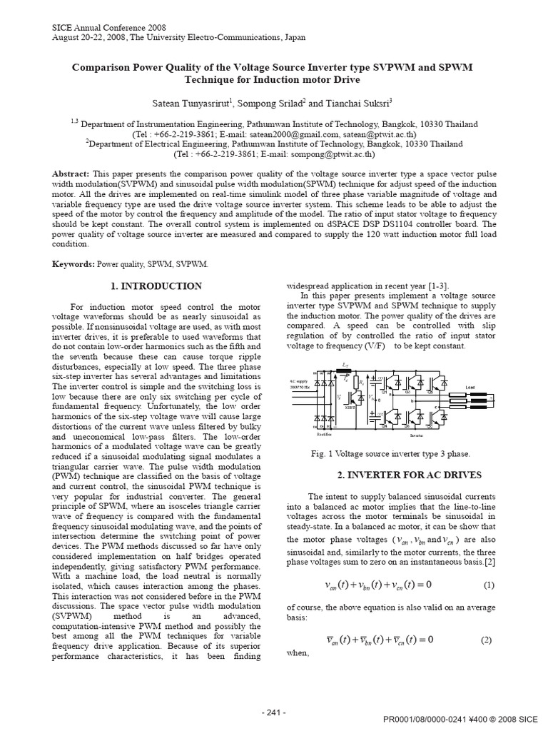 SVPWM vs SPWM for Induction Motors | PDF | Power Inverter | Phase (Waves)