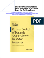 Optimal Control of Dynamic Systems Driven by Vector Measures Theory and Applications 1St Edition Ahmed Online Ebook Texxtbook Full Chapter PDF