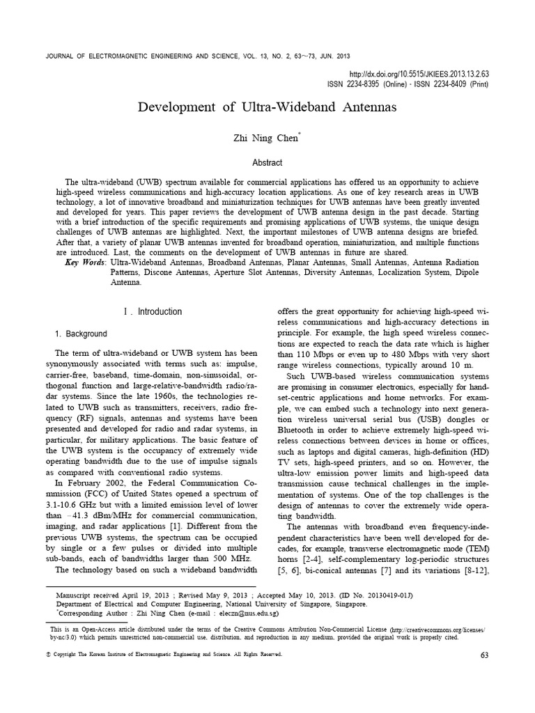 Development of Ultra-Wideband Antennas | PDF | Antenna (Radio) | Ultra ...