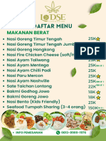 Menu Lodse Cafe & Eatery Update Mei 2024