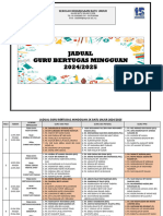 Jadual Guru Bertugas Mingguan SK Batu Unjur 2024