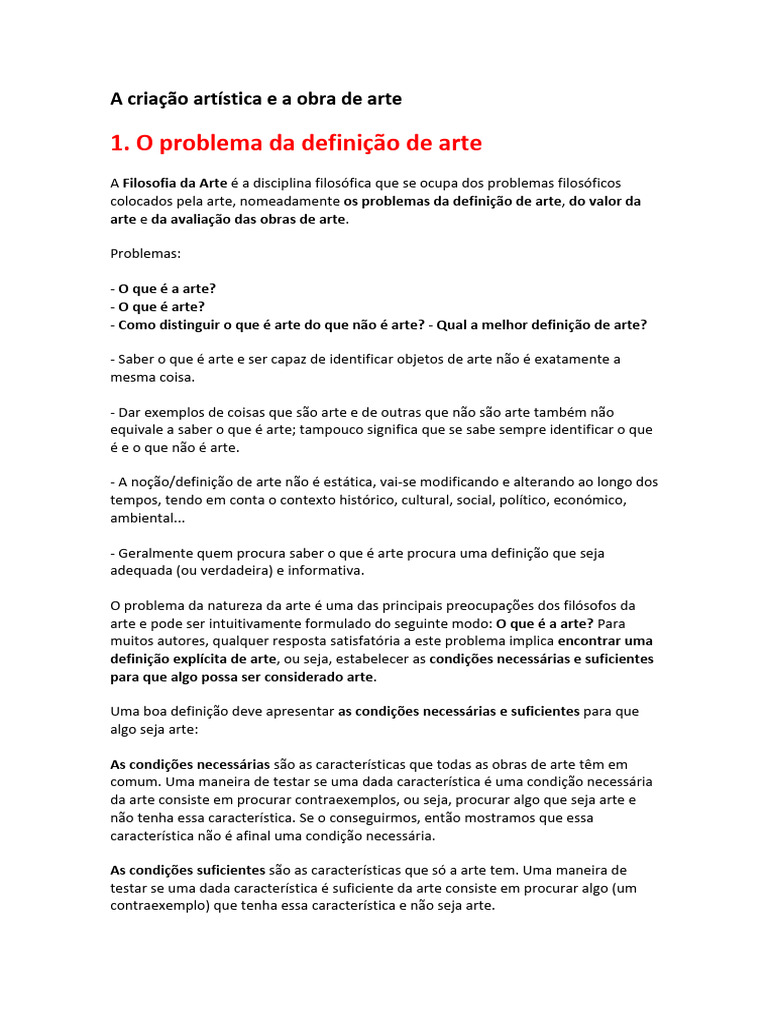Definição e Teorias da Arte | PDF | Emoções | Definição