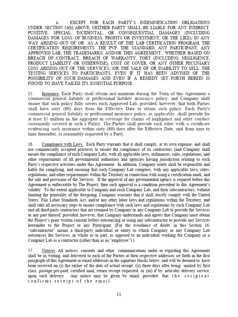 Liability and Compliance in Certification Agreements | PDF | Legal ...