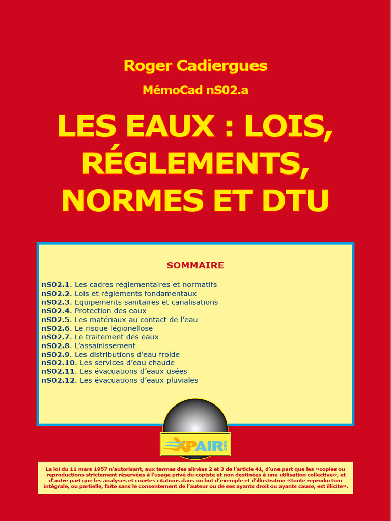 Normes et DTU pour l'eau et l'assainissement | PDF | Boire de l'eau ...