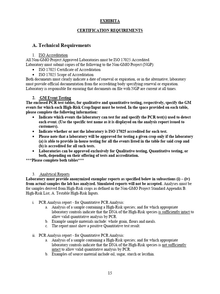 Non-GMO Project Lab Certification Guide | PDF | Genetically Modified ...