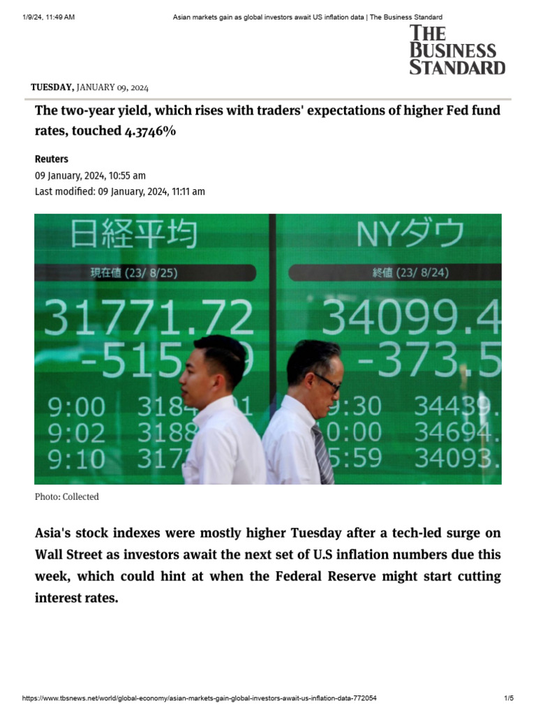 Asian Markets Gain As Global Investors Await US Inflation Data - The ...