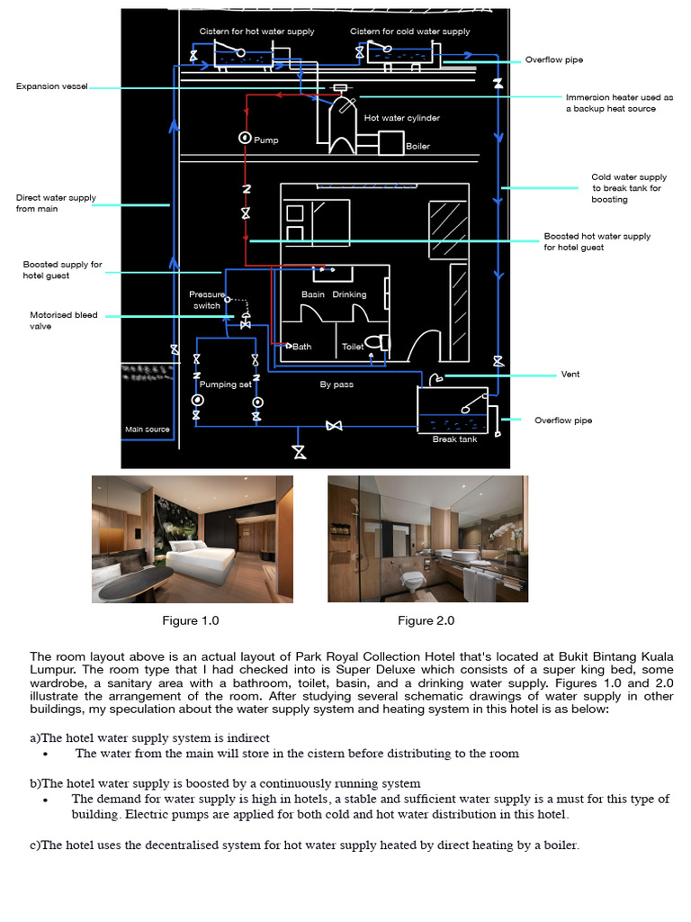 Hotel Water Supply System Overview | PDF | Water Heating | Water