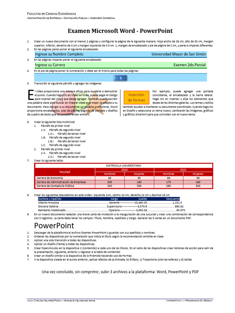 2P Examen - Word - PowerPoint 1 | PDF