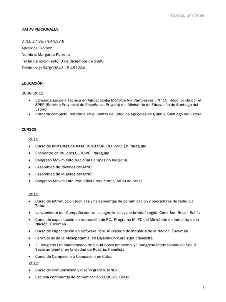 Curriculums pdf