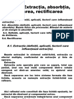 Tema 8. OUIA. Extracţia, Absorbţia, Distilarea, Rectificarea