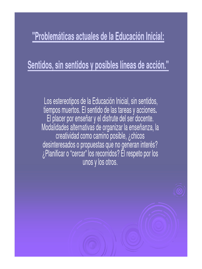 Problematicas Actuales de La Educacion Inicial | PDF | Educación de la ...
