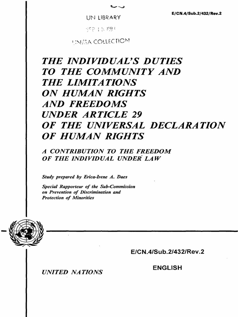 Freedom of The Individual Before The Law Analysis of Article 29 of The ...