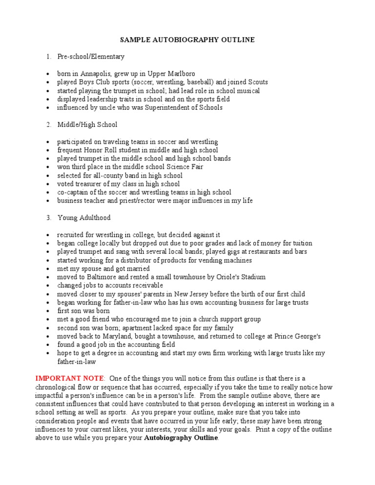 Biographical essay example for students picture