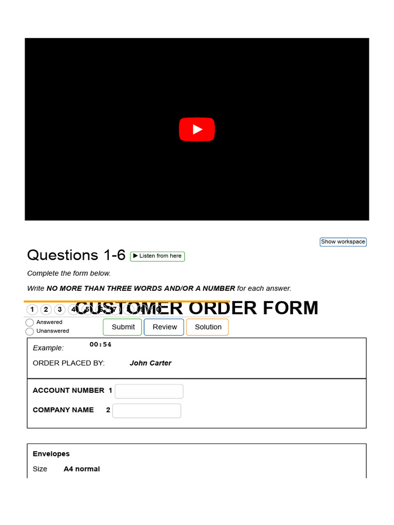 Customer Order Form Instructions | PDF | Career & Growth