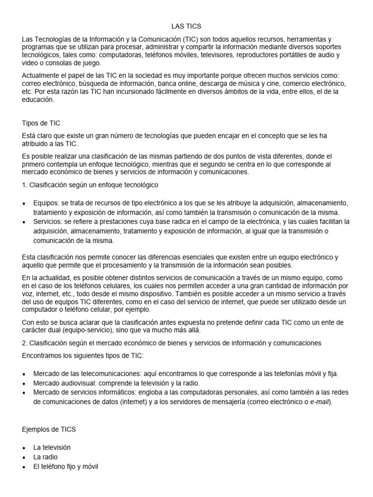 Las Tics Grado 11° | PDF | Tecnología de información y comunicaciones ...