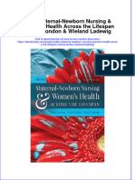 Ebook Olds Maternal Newborn Nursing Womens Health Across The Lifespan Marcia London Wieland Ladewig Online PDF All Chapter