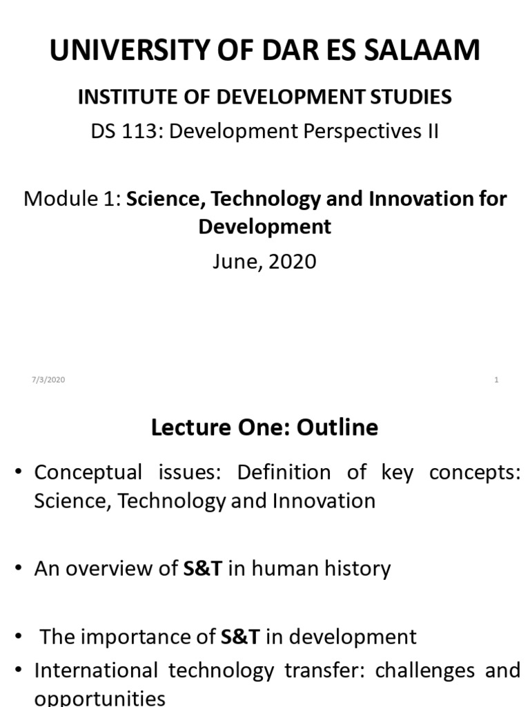 DS 113 Science, Technology and Innovation For Development | PDF ...