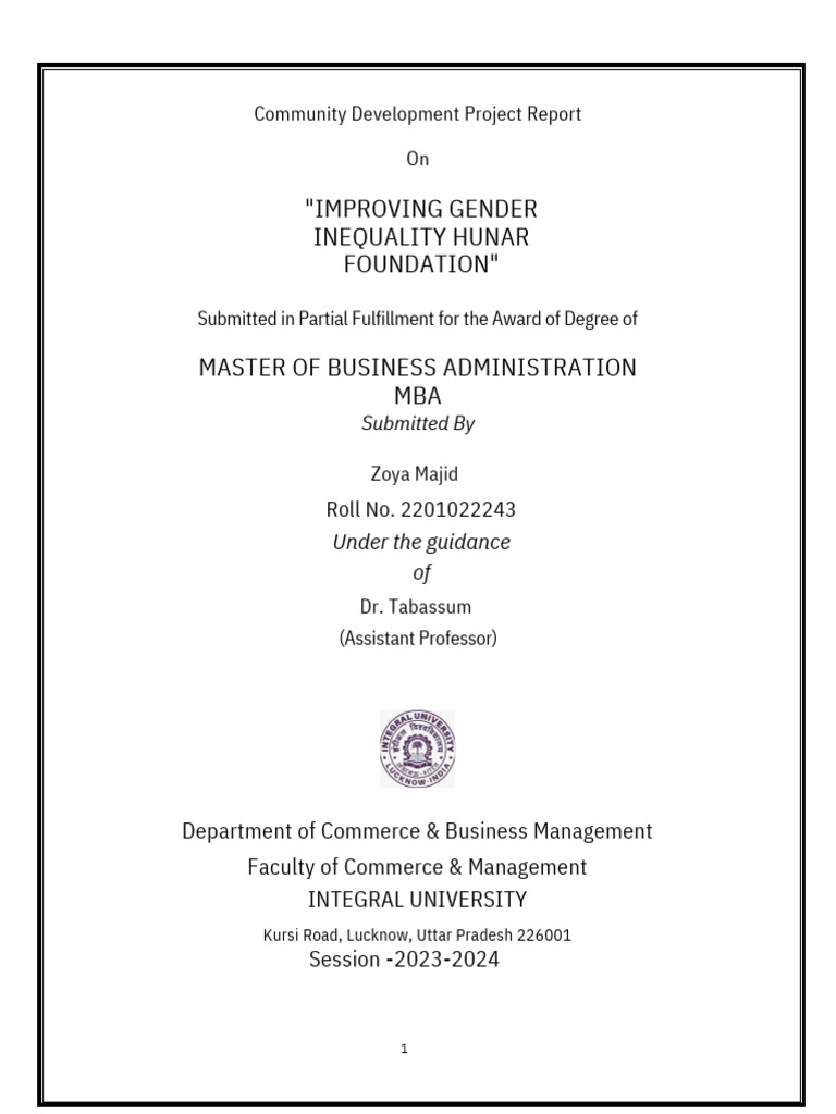 Improving Gender Inequality Report | PDF | Violence | Poverty ...