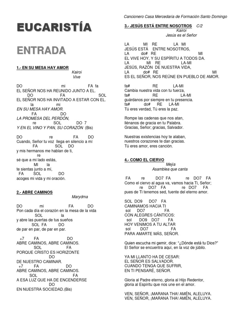 Cancionero Con Acordes | PDF | eucaristía | Amor, image size:768x1024