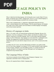 Language Policy and Constitution