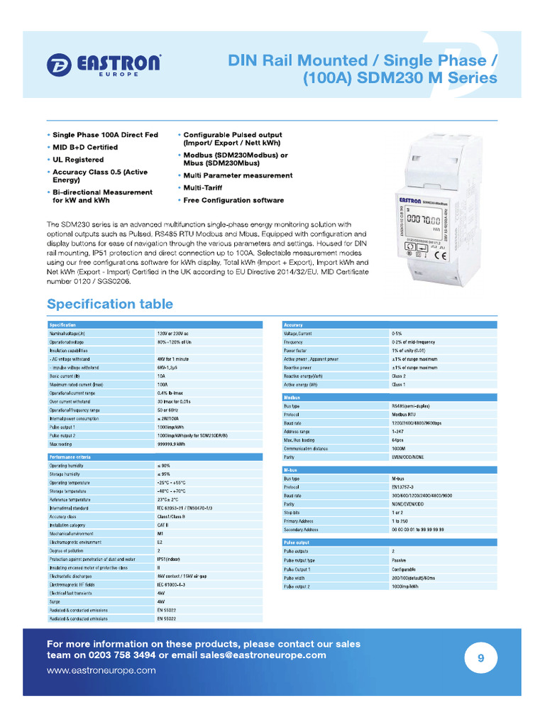 SDM230-M Series Datasheet | PDF