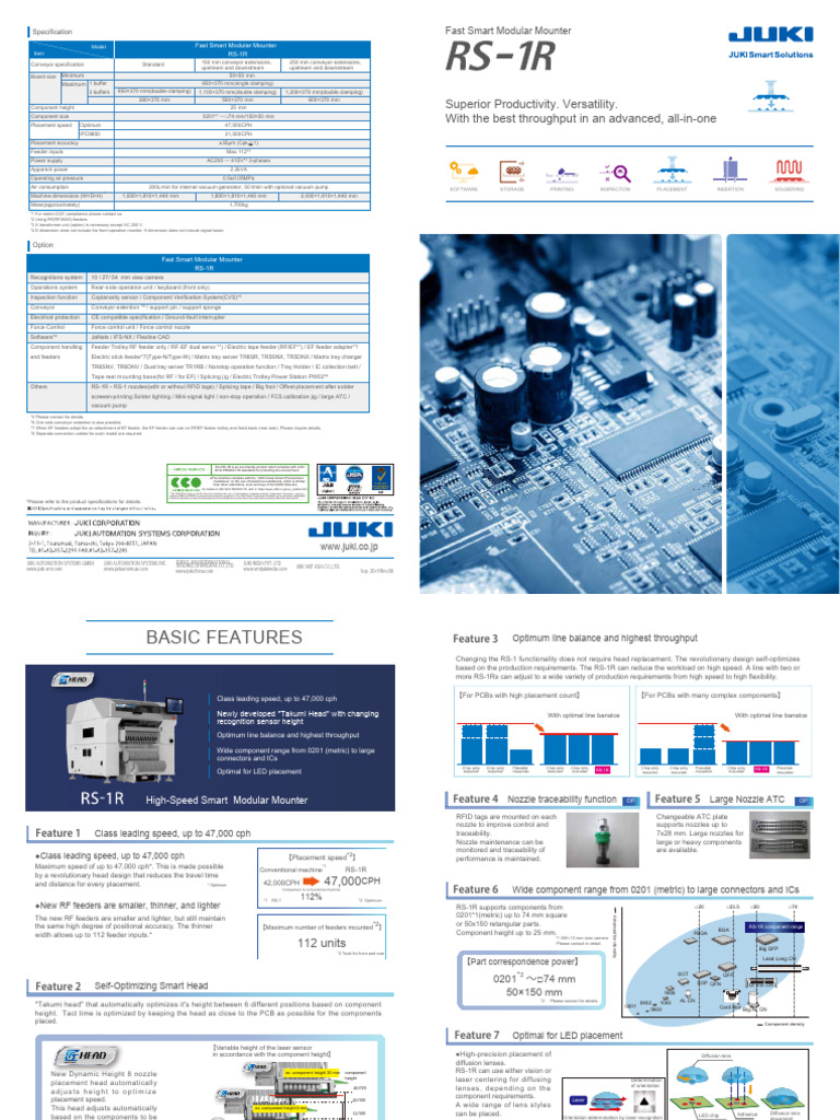 Juki RS-1R Pick and Place Catalog | PDF | Printed Circuit Board ...
