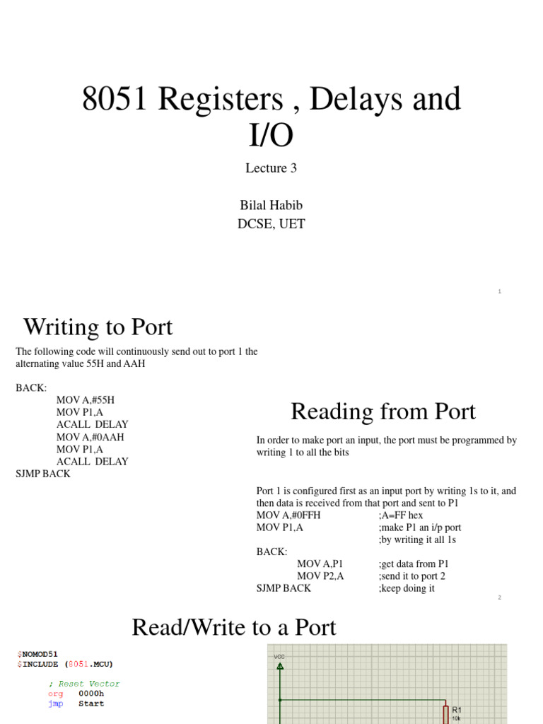 8051 I/O Port Programming Guide | PDF | Central Processing Unit ...