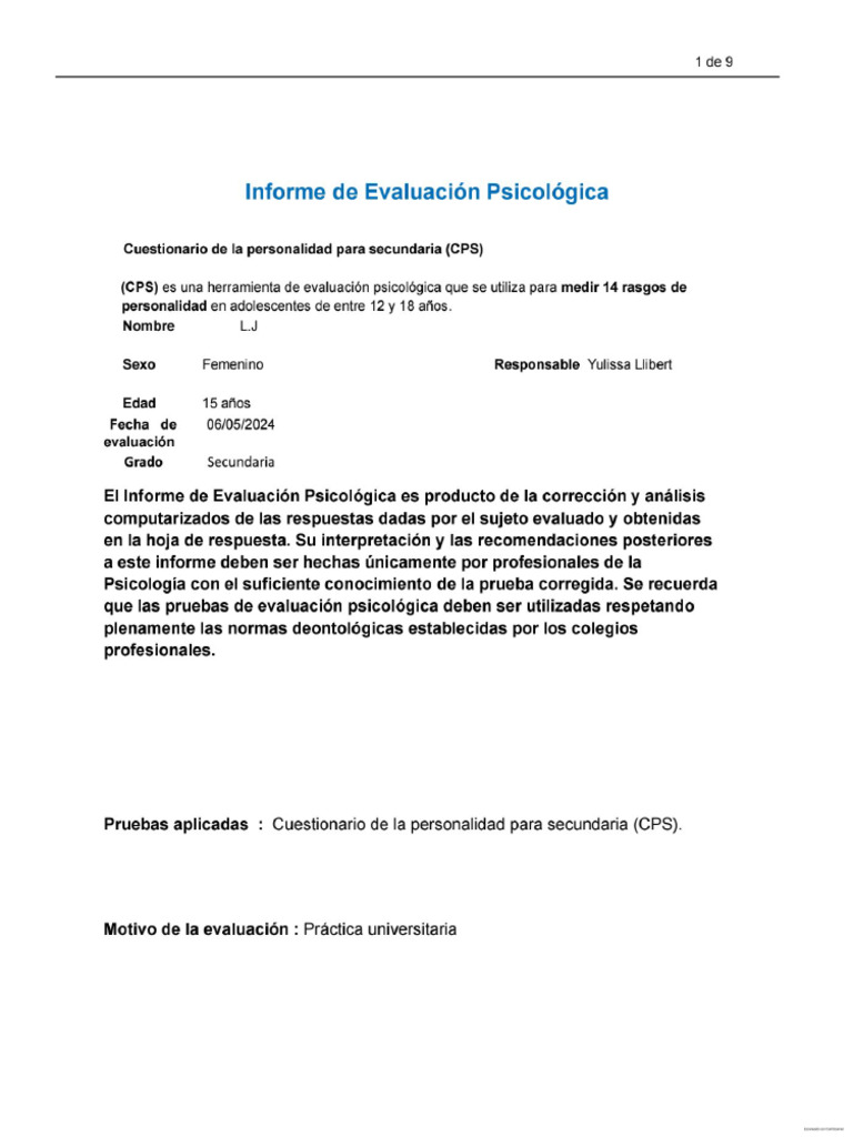 Cps test pdf