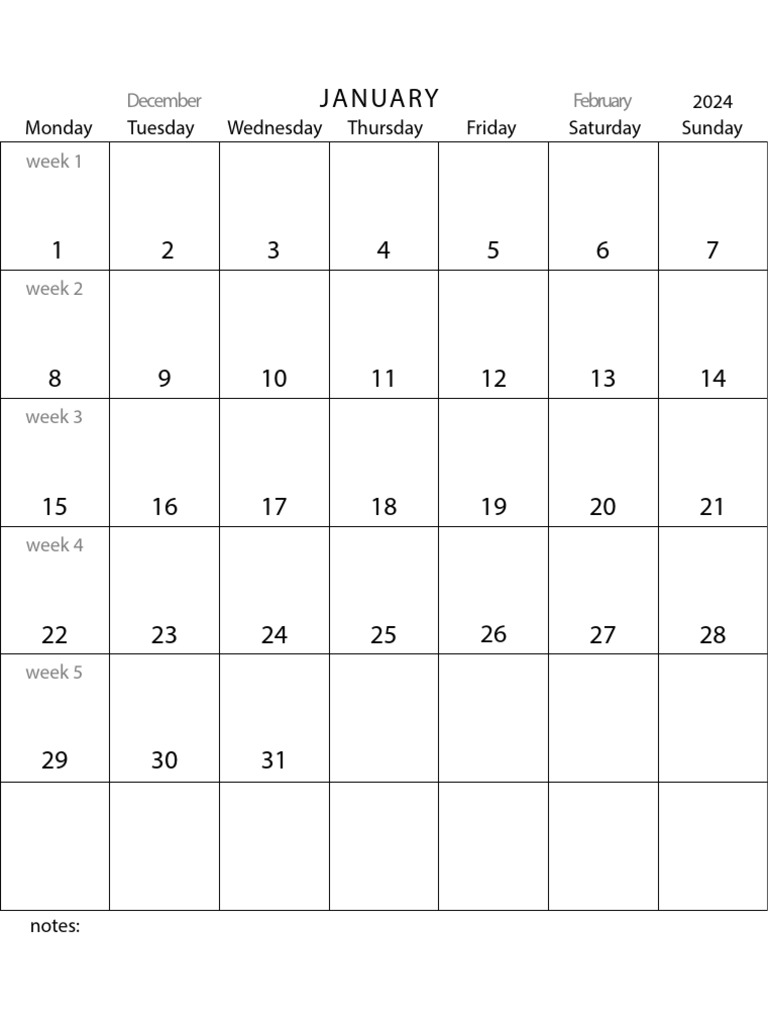 Weekly Planner 2024 English PDF