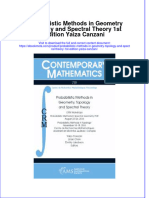 Download Probabilistic Methods In Geometry Topology And Spectral Theory 1St Edition Yaiza Canzani online ebook  texxtbook full chapter pdf 
