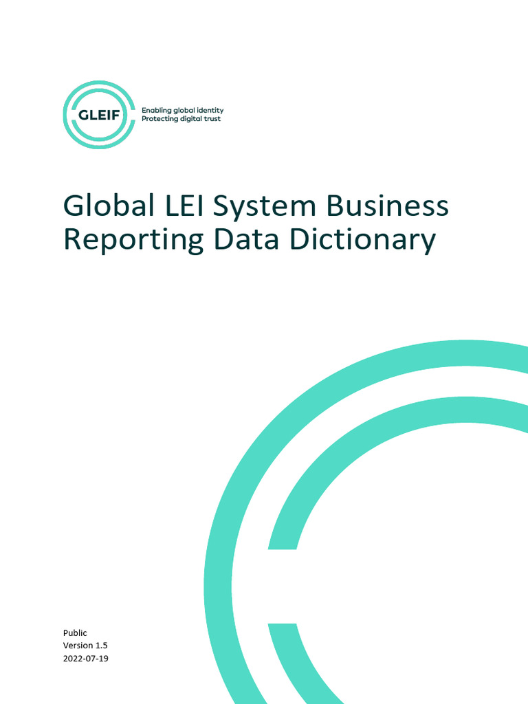 Global LEI System Reporting Dictionary | PDF | Computers