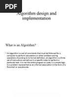 Algorithm design and implementation