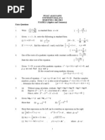 Pusat Asasi Sains Universiti Malaya SEMESTER 1 2011/2012 FJAX0111 (Algebra and Geometry) Extra Questions