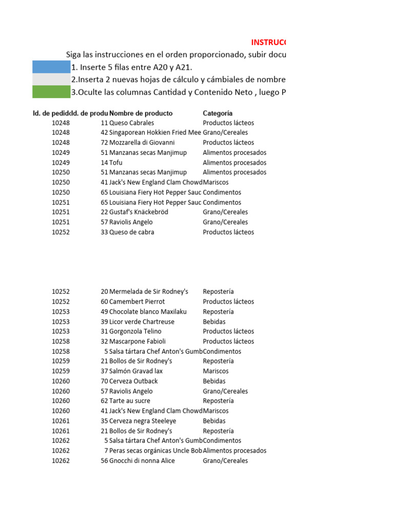 Ejercicio 2 excel 2016 1 pdf alimentos cocina