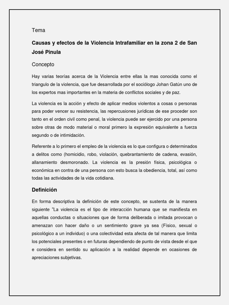 Causas y efectos de la violencia intrafamiliar | PDF | Relaciones ...
