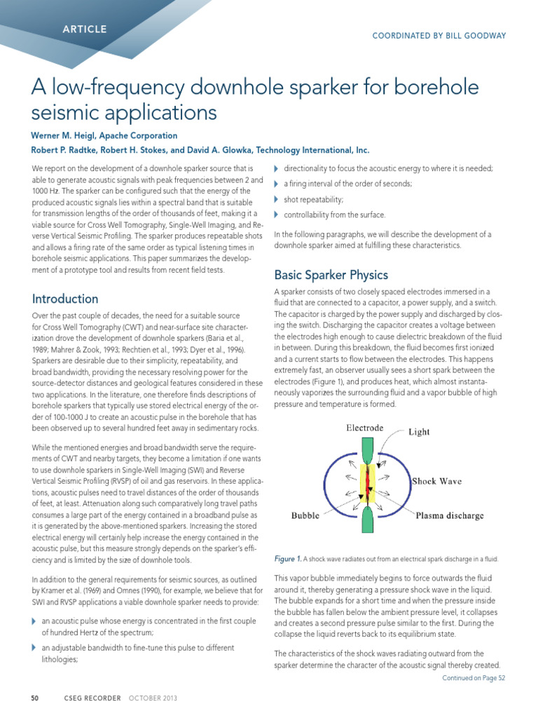 Low-Frequency Downhole Sparker Development | PDF | Spectral Density ...