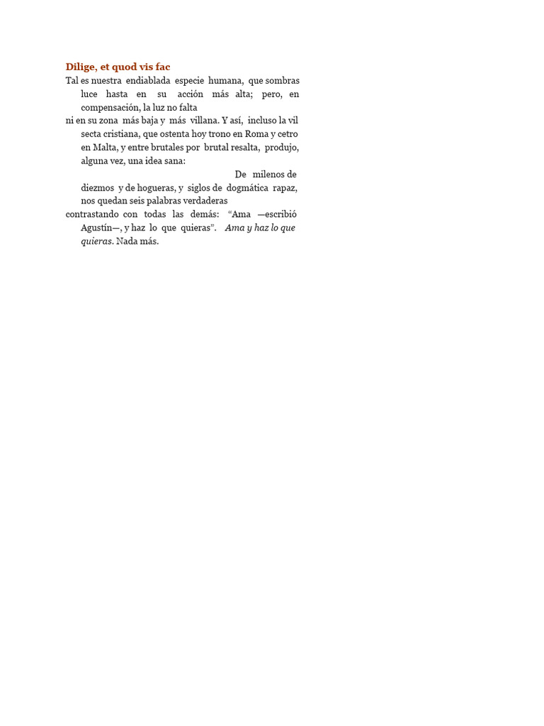 Dilige, Et Quod Vis Fac Oscar de Pablo PDF