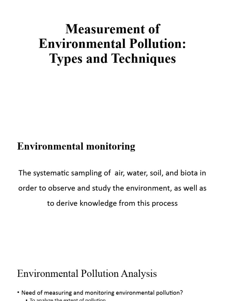 Environmental Pollution Measurement Techniques | PDF | Chromatography ...