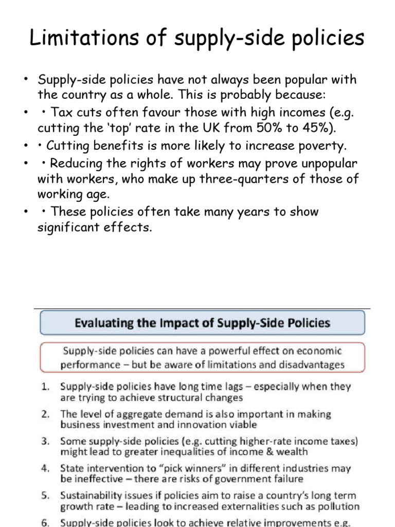 Supply-Side Policy Limitations | PDF