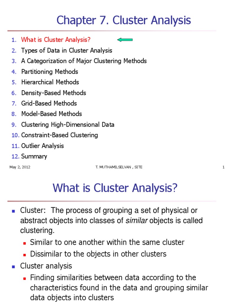 Understanding Cluster Analysis Methods | PDF | Cluster Analysis | Outlier