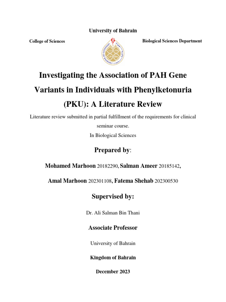 2 pku literature review biols 600 pdf genetics biology