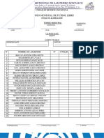 Hoja de Alineación Olimpico