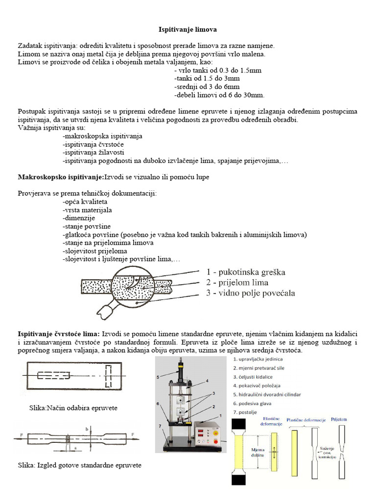 Ispitivanje Limova | PDF