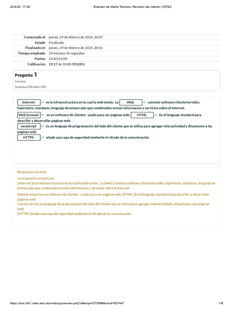 Revisión Examen Medio Término INTEC | PDF | Red mundial | Internet y web
