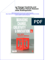 Ebook Managing Change Creativity and Innovation 3Rd Edition Patrick Dawson Costas Andriopoulos Online PDF All Chapter