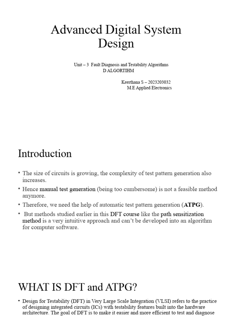D Algorithm | PDF | Integrated Circuit | Digital Electronics